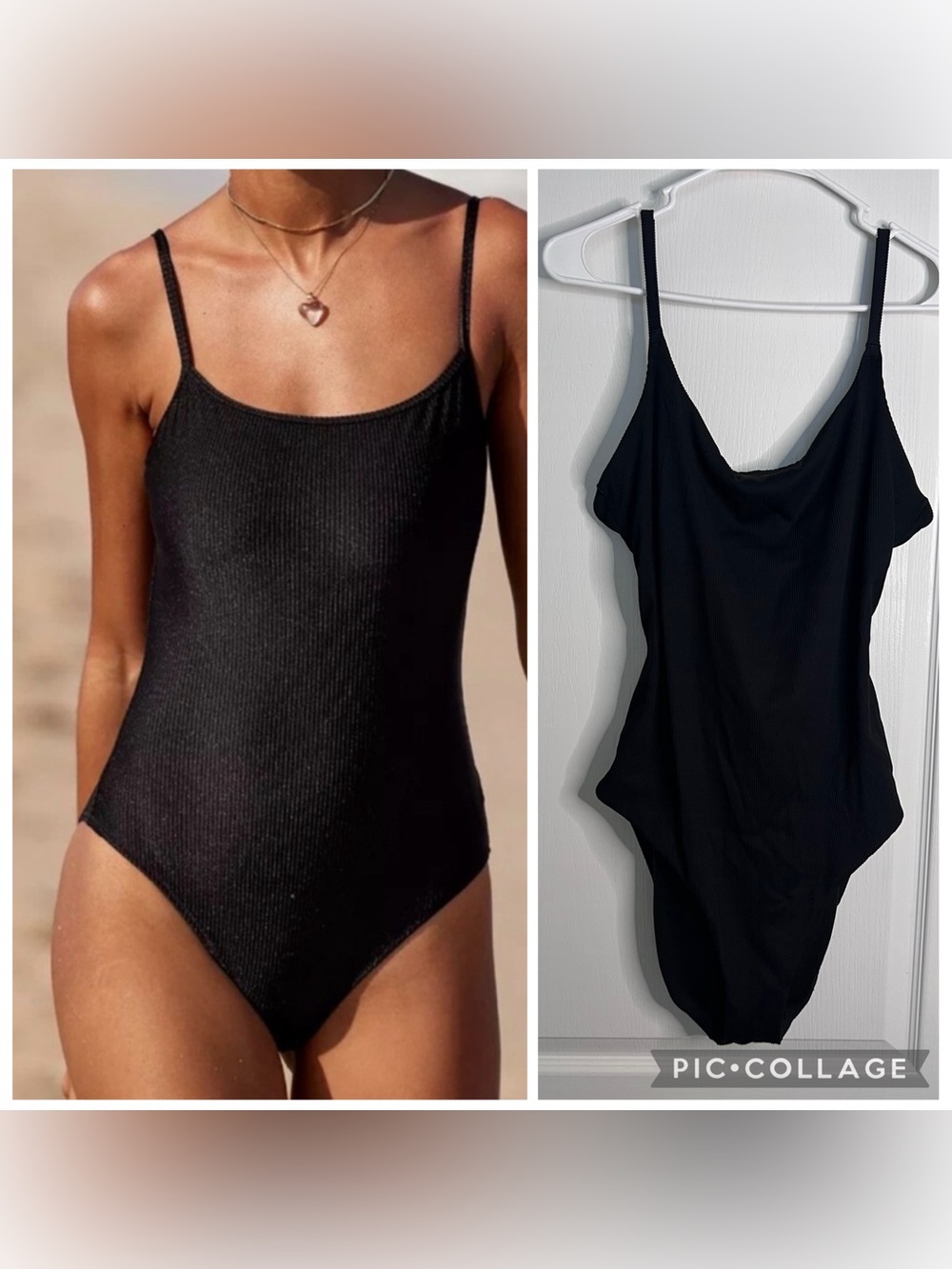 Aerie one piece full coverage Black Ribbed One-Piece Swimsuit size XL - Picture 1 of 12
